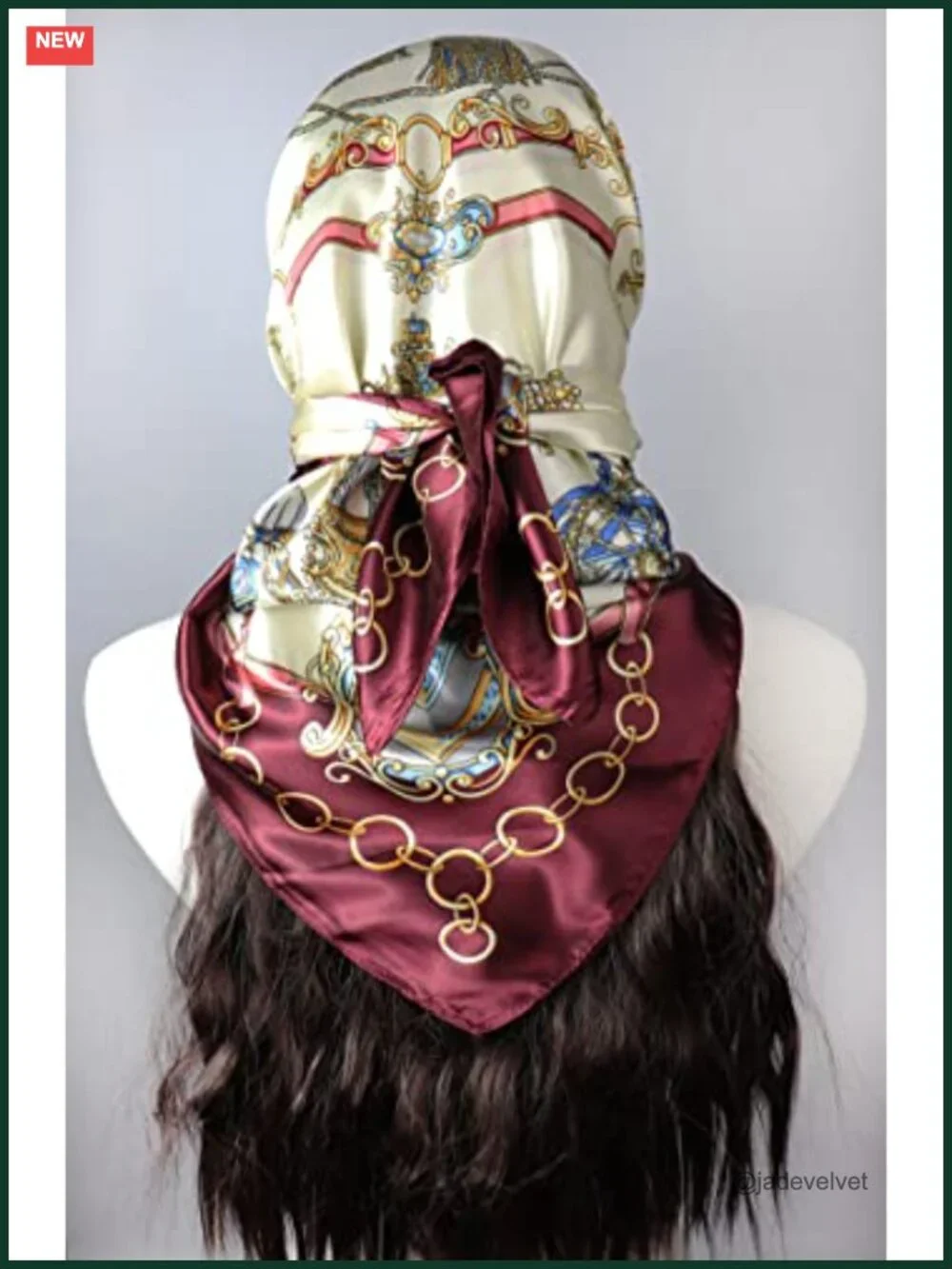 Satin Head Scarf for Women Silk Like Hair Wrap, Square Bandana, 35 x 35 in